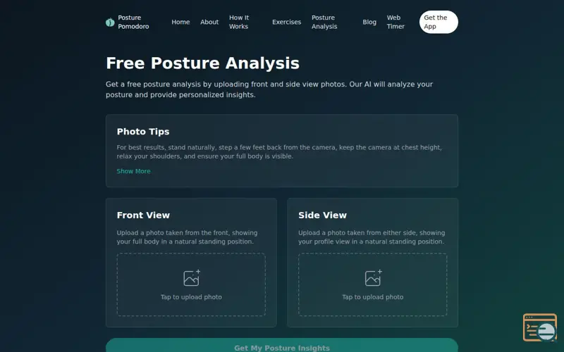 Screenshot of Free Posture Analysis