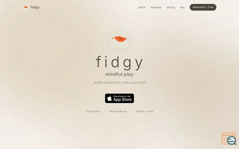 Screenshot of fidgy