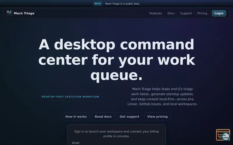 Screenshot of Mach Triage