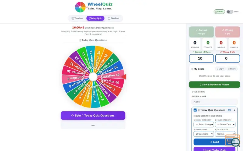 Screenshot of Daily Challenge New Quiz