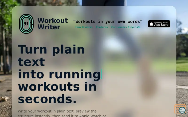 Screenshot of Workout Writer