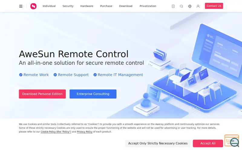 Screenshot of AweSun Remote Desktop