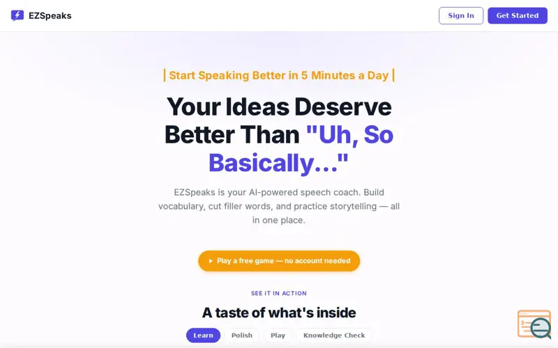 Screenshot of EZSpeaks