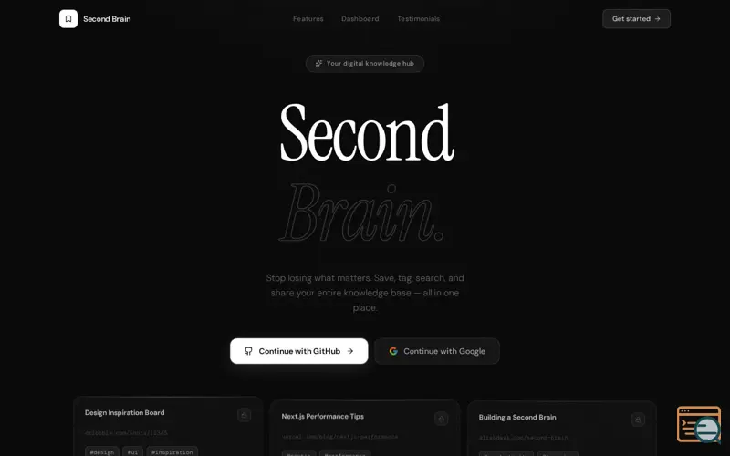 Screenshot of Second Brain