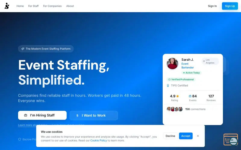 Screenshot of StaffedIt