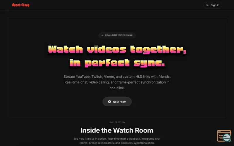 Screenshot of Watch Along