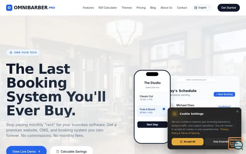 Screenshot of OMNIBARBER The Booking System you need