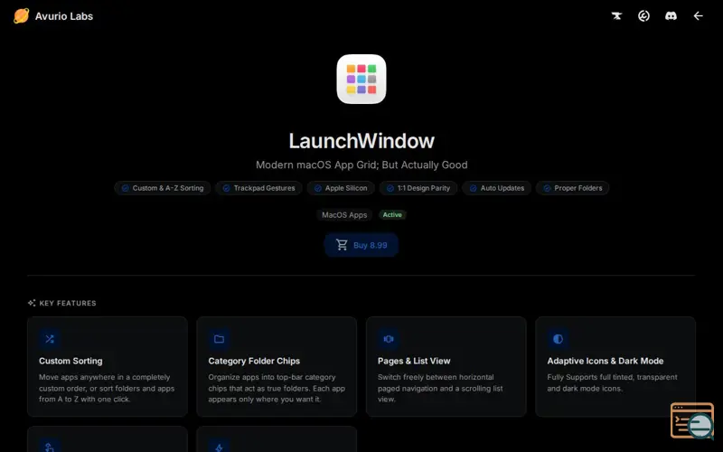 Screenshot of LaunchWindow