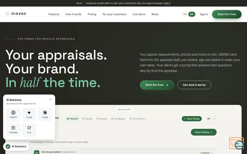 Screenshot of DIAVAG