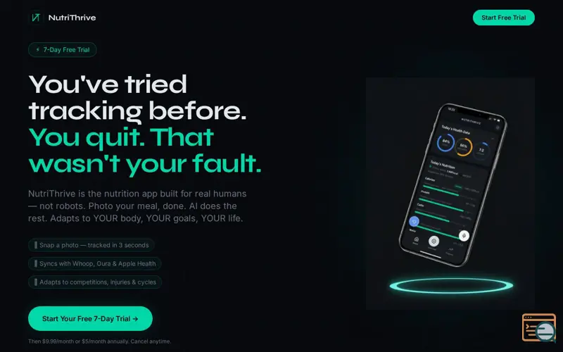 Screenshot of NutriThrive AI Nutrition Coach