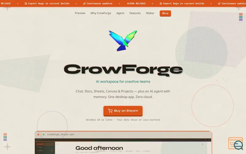 Screenshot of CrowForge