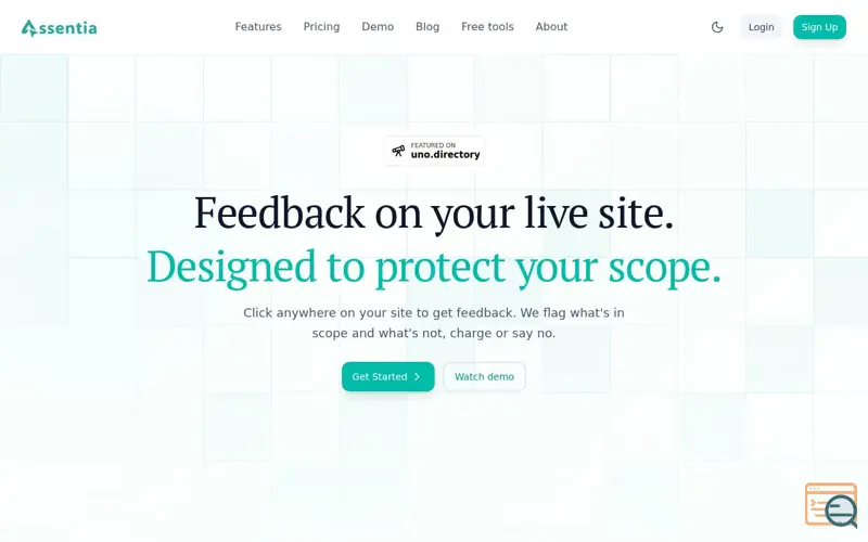 Screenshot of Assentia