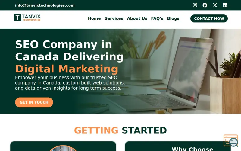 Screenshot of SEO Company In Canada