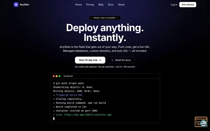 Screenshot of AnySites