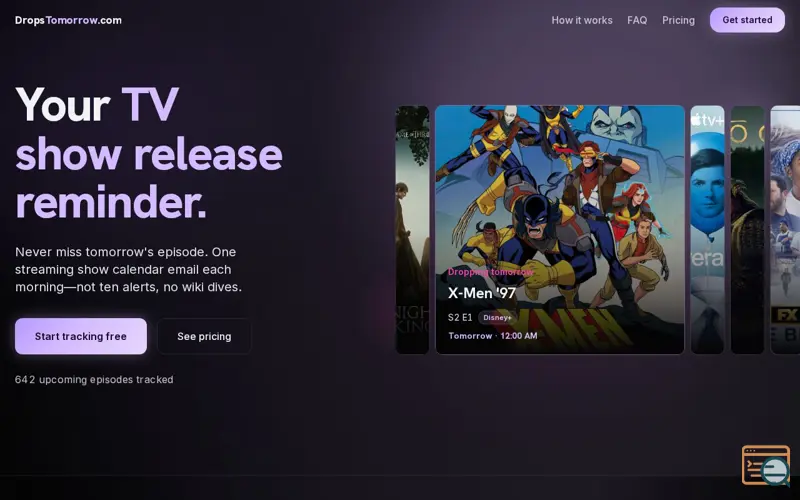 Screenshot of TV Show Release Reminder — DropsTomorrow