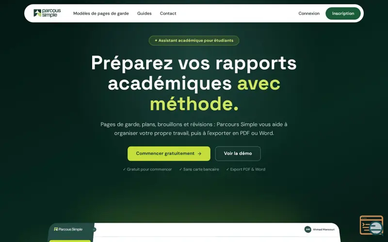 Screenshot of Parcours Simple