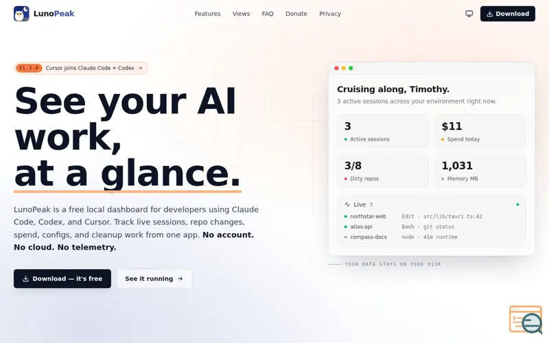 Screenshot of LunoPeak