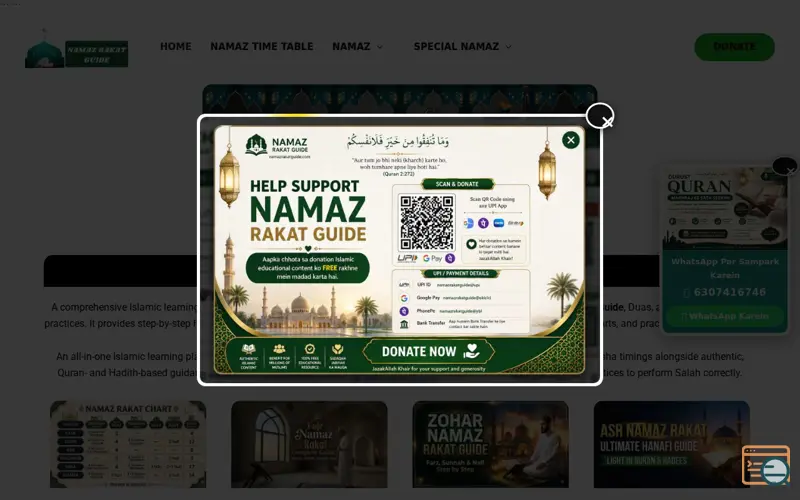 Screenshot of namazrakatguide