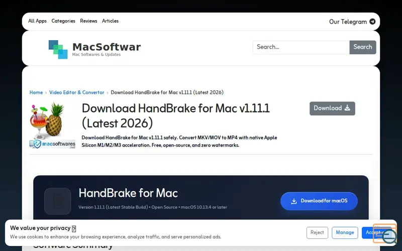 Screenshot of MacSoftwares