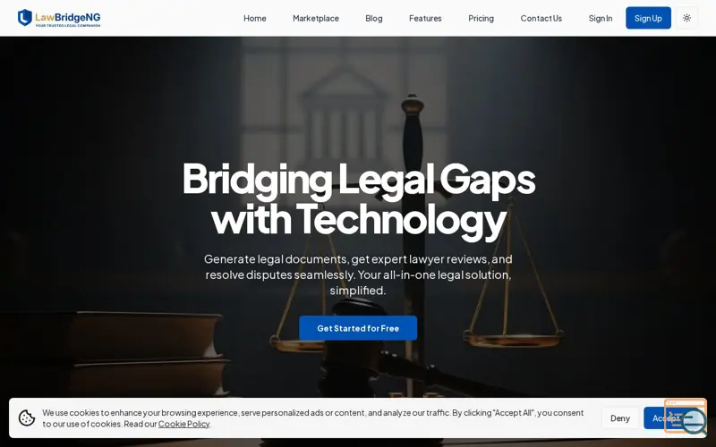 Screenshot of LawBridge NG, a launch using OneSignal Email