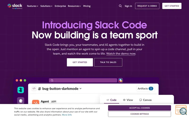 Screenshot of Slack Code