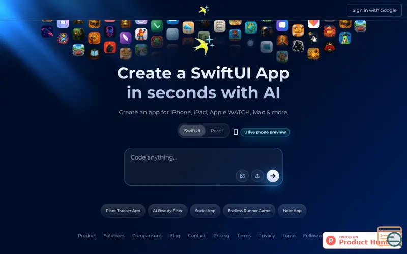 Screenshot of iSwift.dev