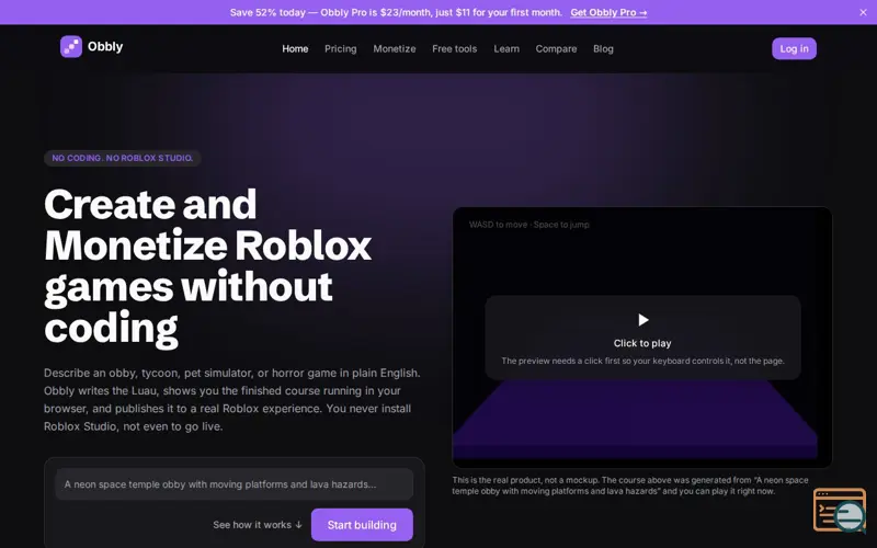 Screenshot of Obbly