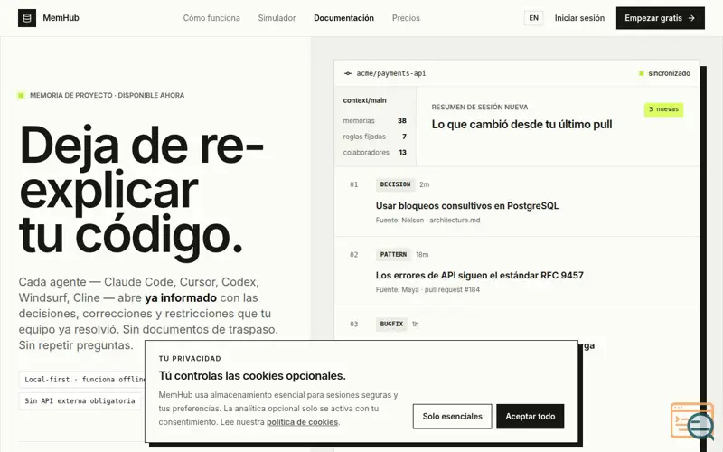Screenshot of MemHub