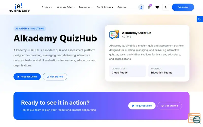 Screenshot of QuizHub by Alkademy