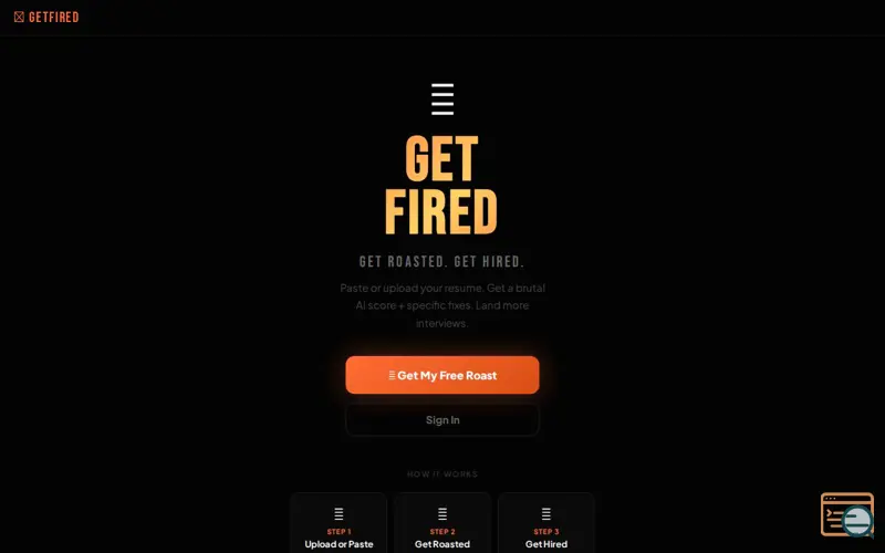 Screenshot of GetFired