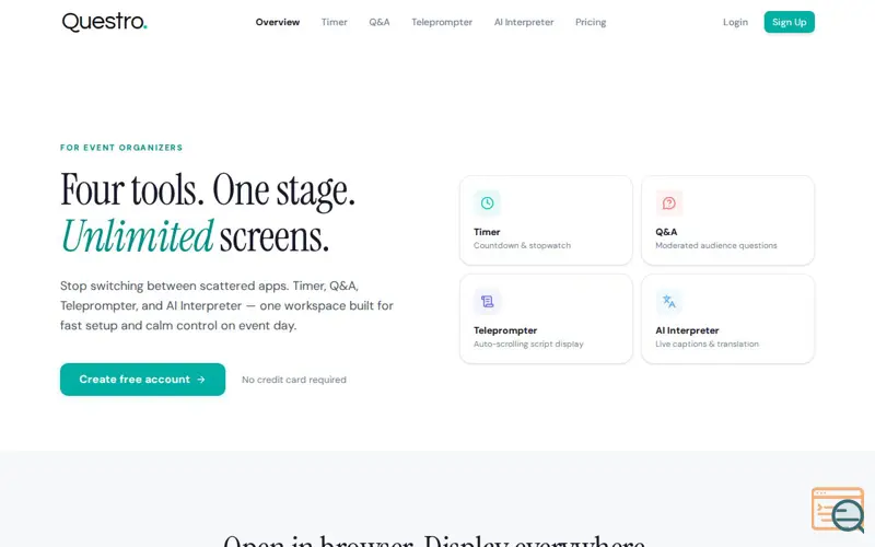 Screenshot of Questro.live