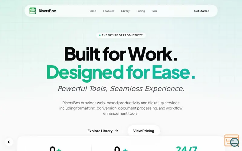 Screenshot of RisersBox