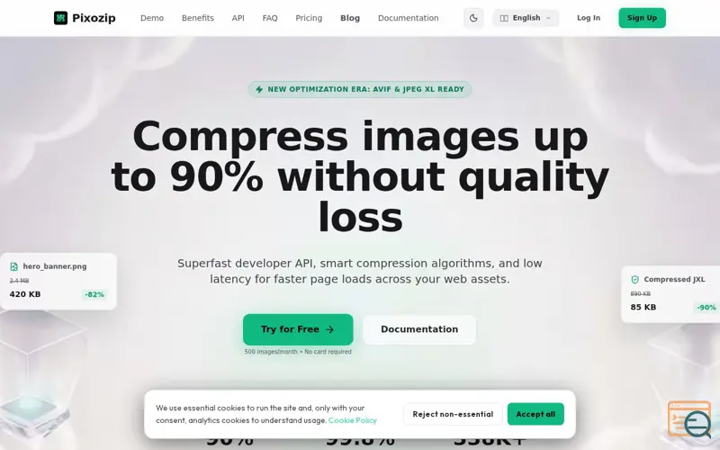 Screenshot of Pixozip