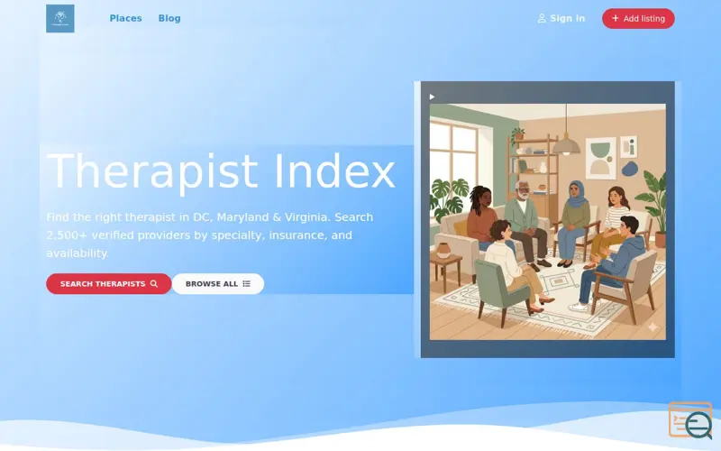 Screenshot of Therapist Index