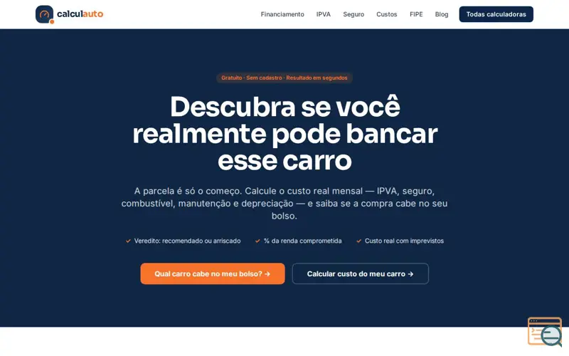 Screenshot of Calculauto