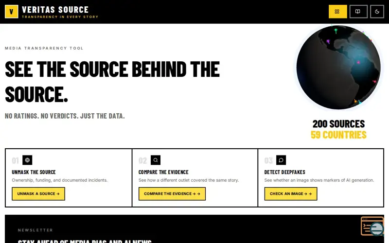Screenshot of VERITAS SOURCE