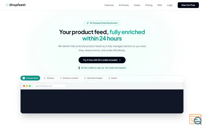 Screenshot of Shopfeedr, a launch using Combell DNS