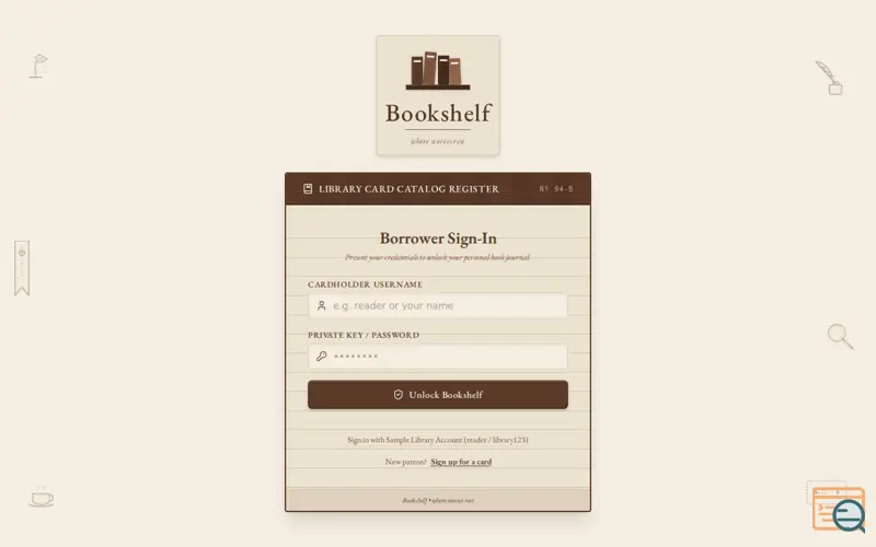 Screenshot of Bookshelf