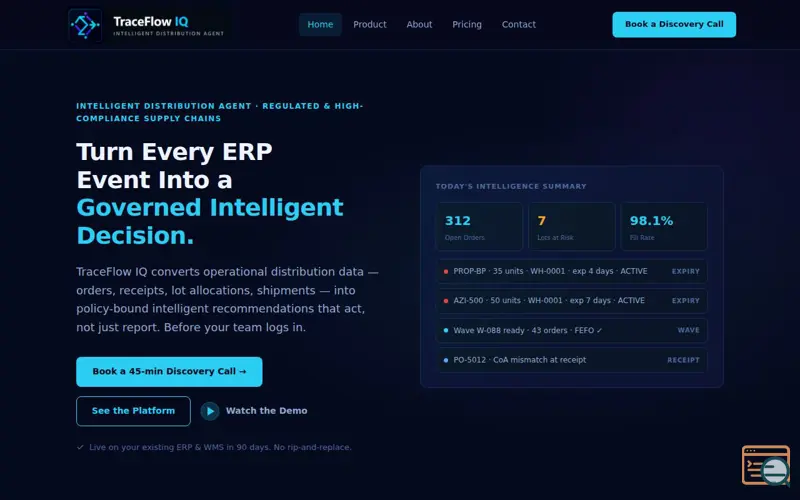 Screenshot of TraceFlow IQ