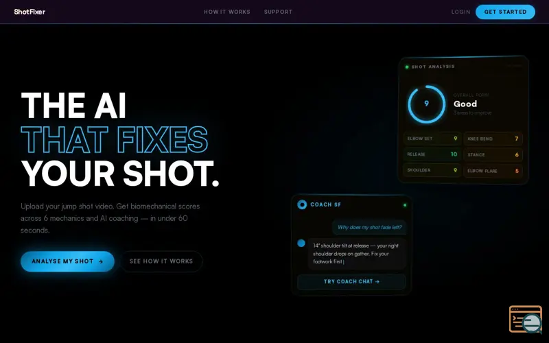 Screenshot of ShotFixer, a launch using Google Fonts