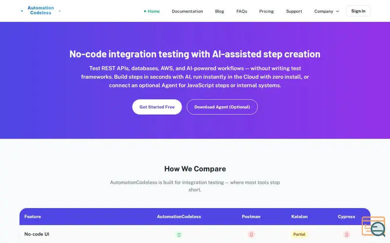 Screenshot of AutomationCodeless
