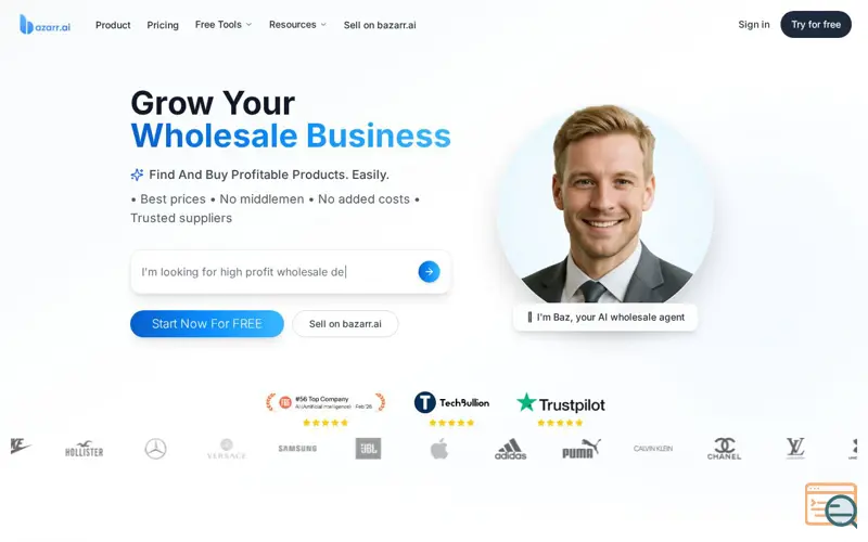 Screenshot of bazarr.ai, a launch using Tapfiliate