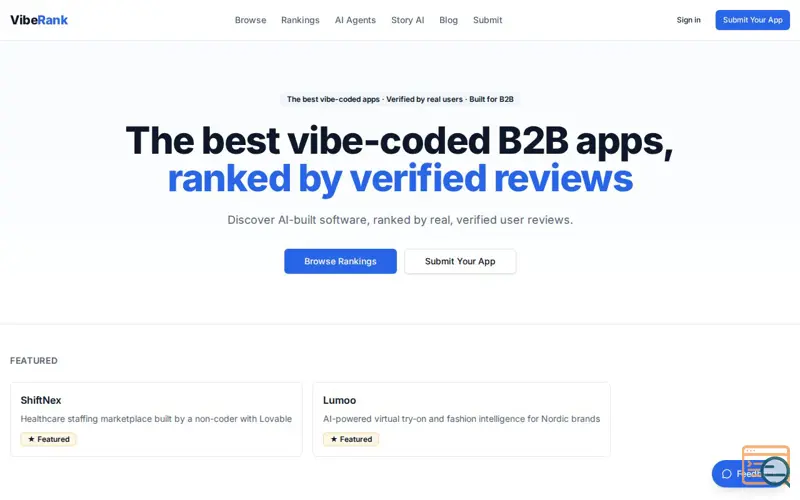 Screenshot of VibeCodeApps