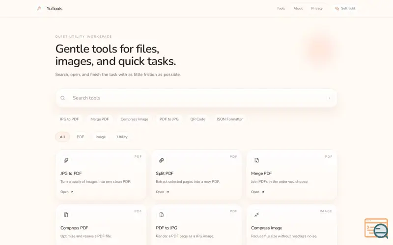Screenshot of YuTools