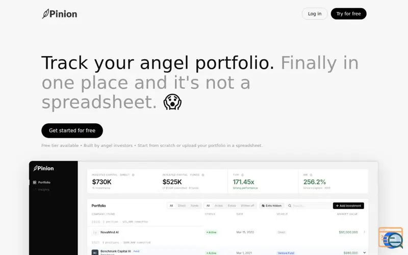 Screenshot of Pinion.vc