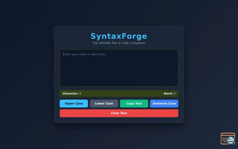 Screenshot of SyntaxForge