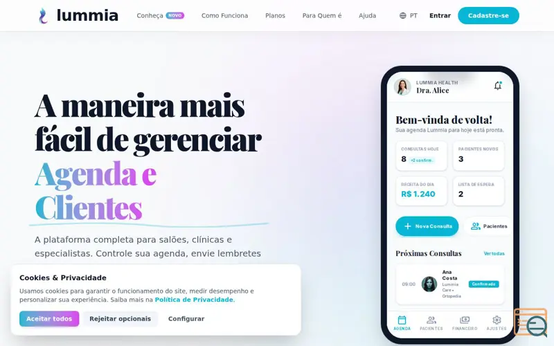 Screenshot of Lummia, a launch using BrasilAPI