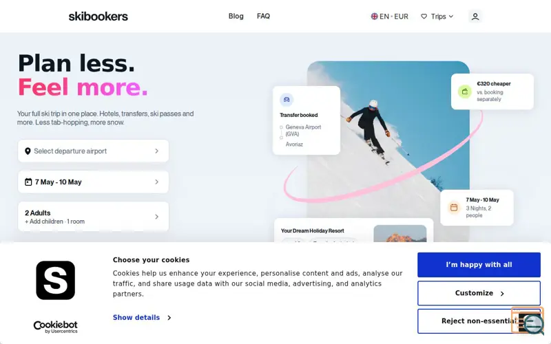 Screenshot of Skibookers