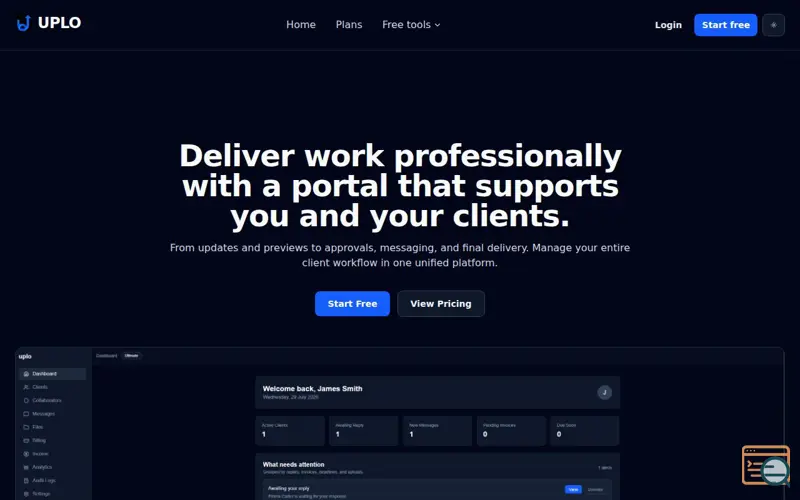 Screenshot of uplo