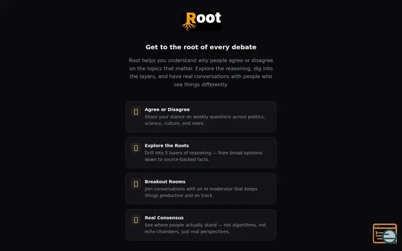 Screenshot of Root — Get to the Root of Every Debate